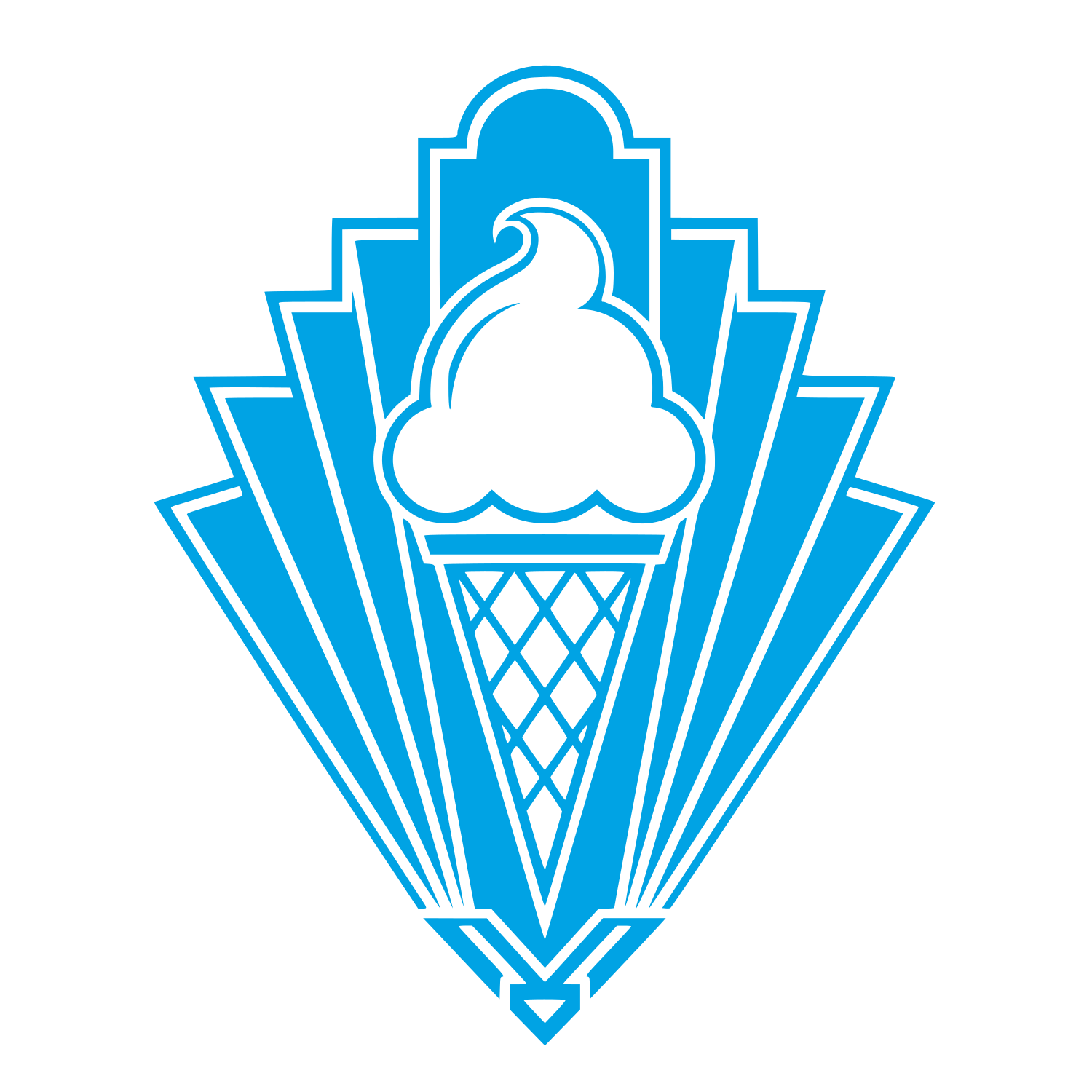 Art Deco Ice Cream Cone Logo #00a3e4