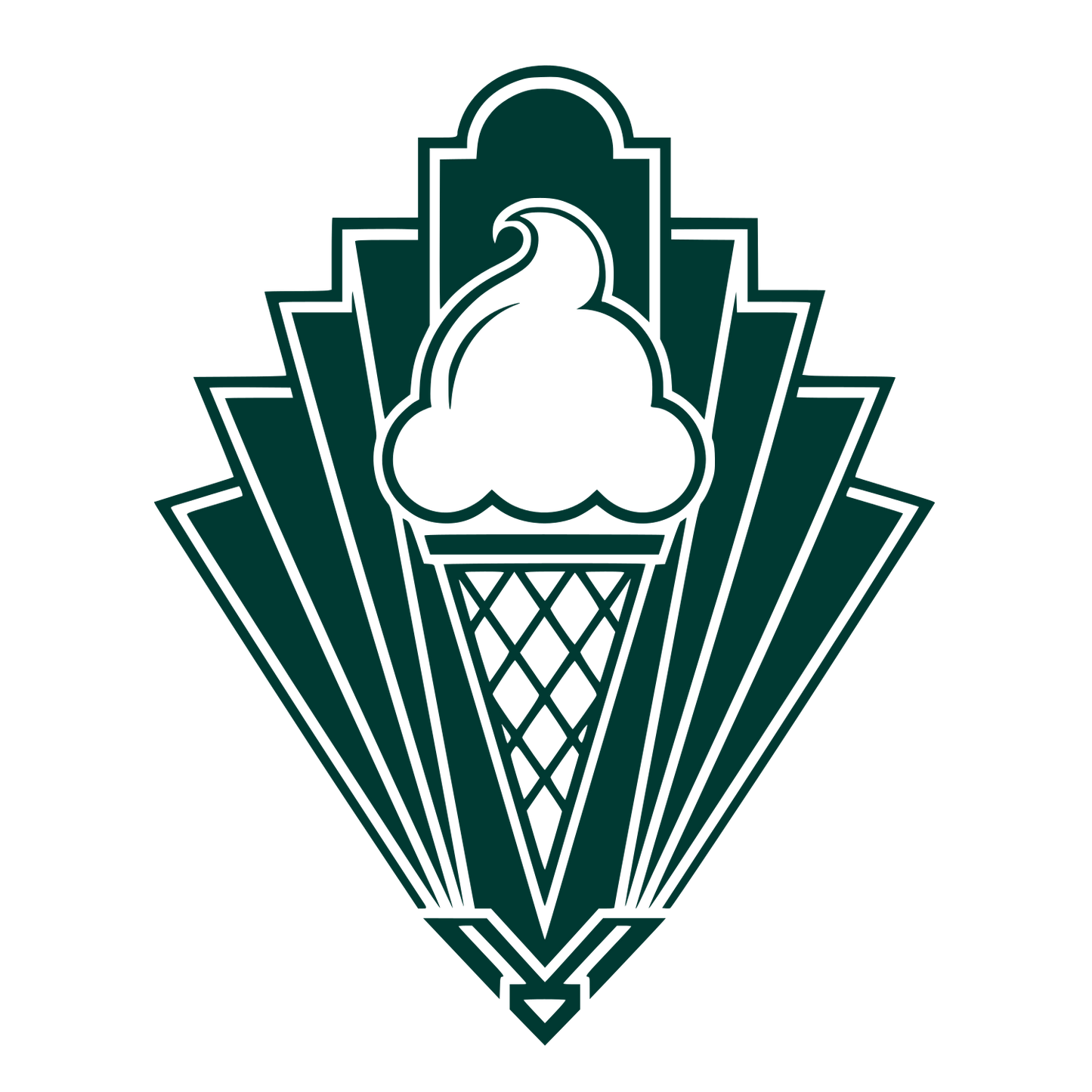 Art Deco Ice Cream Cone Logo #003932