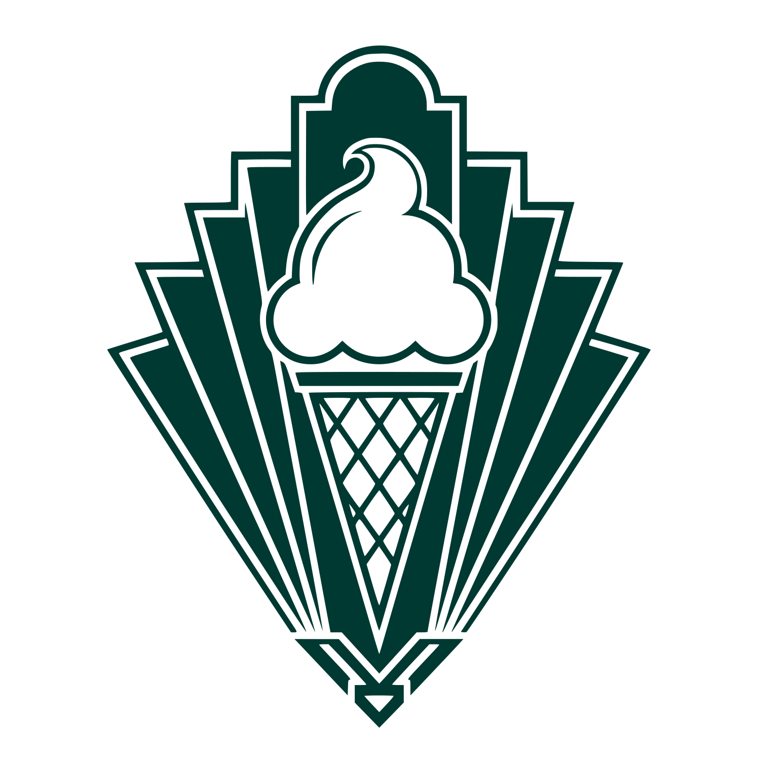 Art Deco Ice Cream Cone Logo #003932