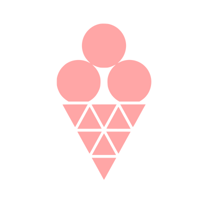 Geometric Ice Cream Cone Logo #ffa6a6