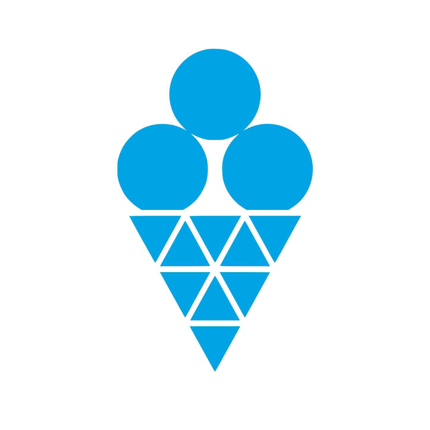 Geometric Ice Cream Cone Logo #00a3e4
