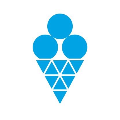 Geometric Ice Cream Cone Logo #00a3e4