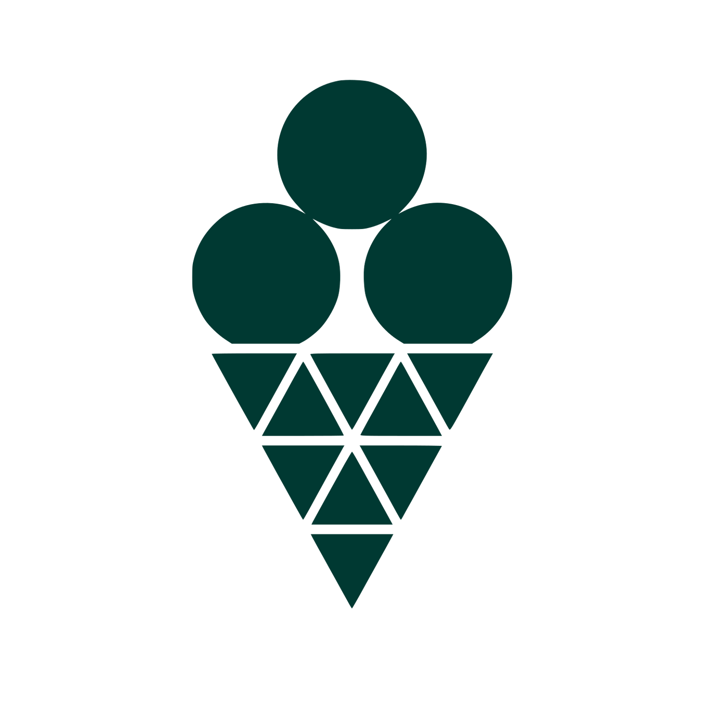Geometric Ice Cream Cone Logo #003932