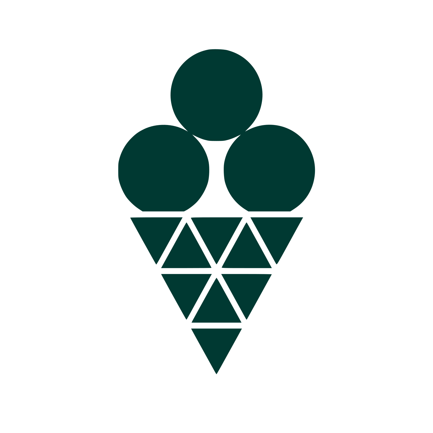 Geometric Ice Cream Cone Logo #003932