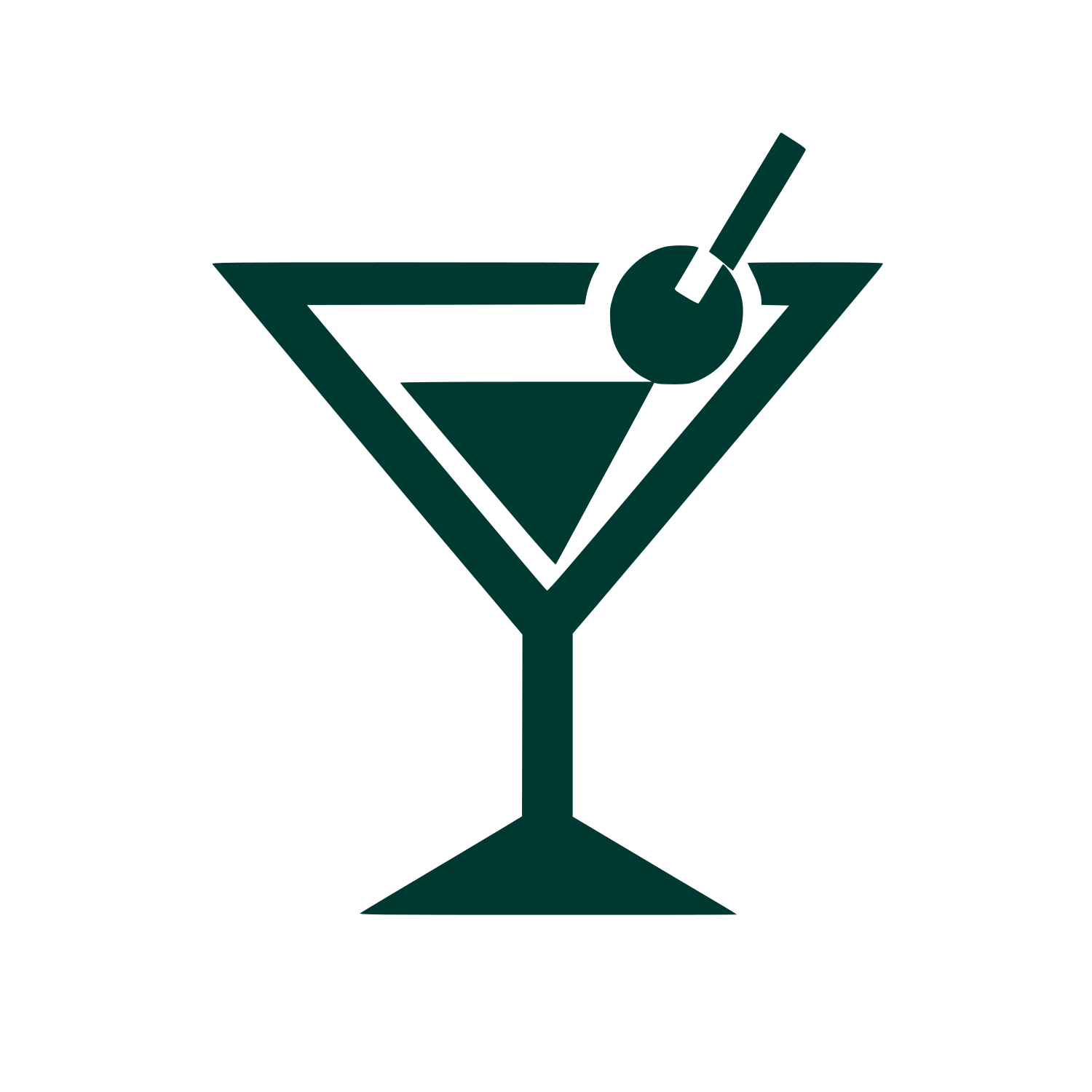 Martini Glass Olive Logo #003932
