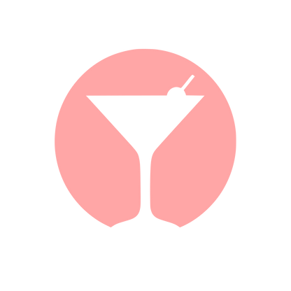 Martini Glass Circle Logo #ffa6a6
