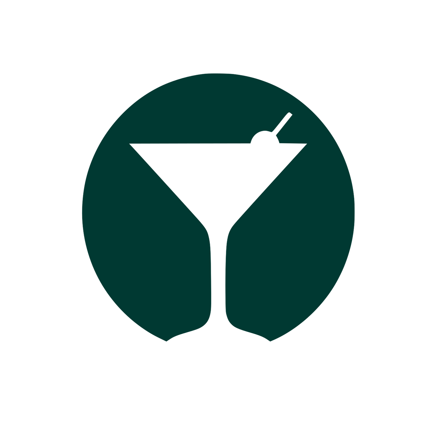 Martini Glass Circle Logo #003932