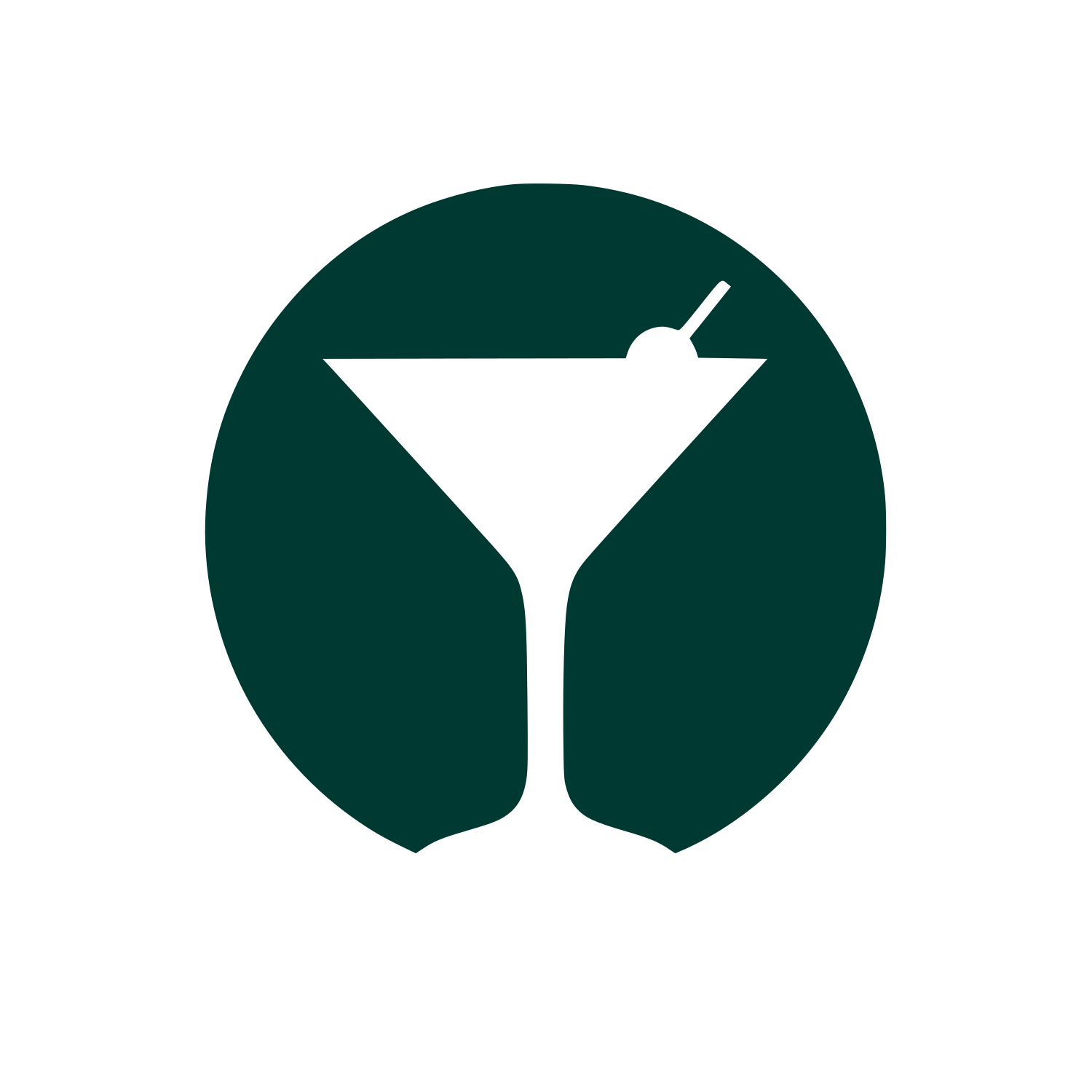 Martini Glass Circle Logo #003932