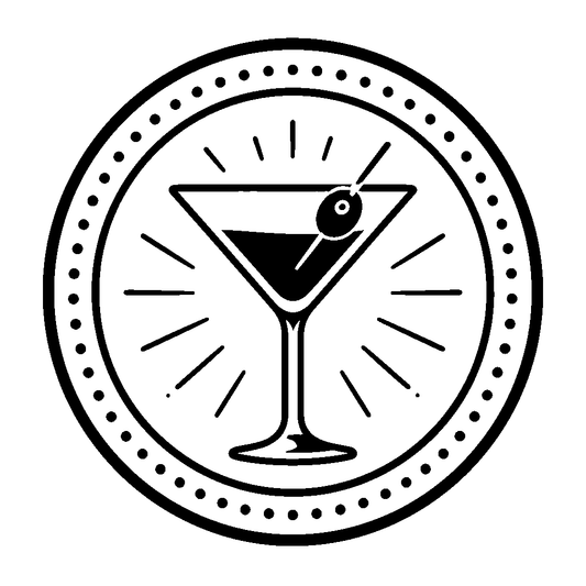 Martini Glass Badge Logo