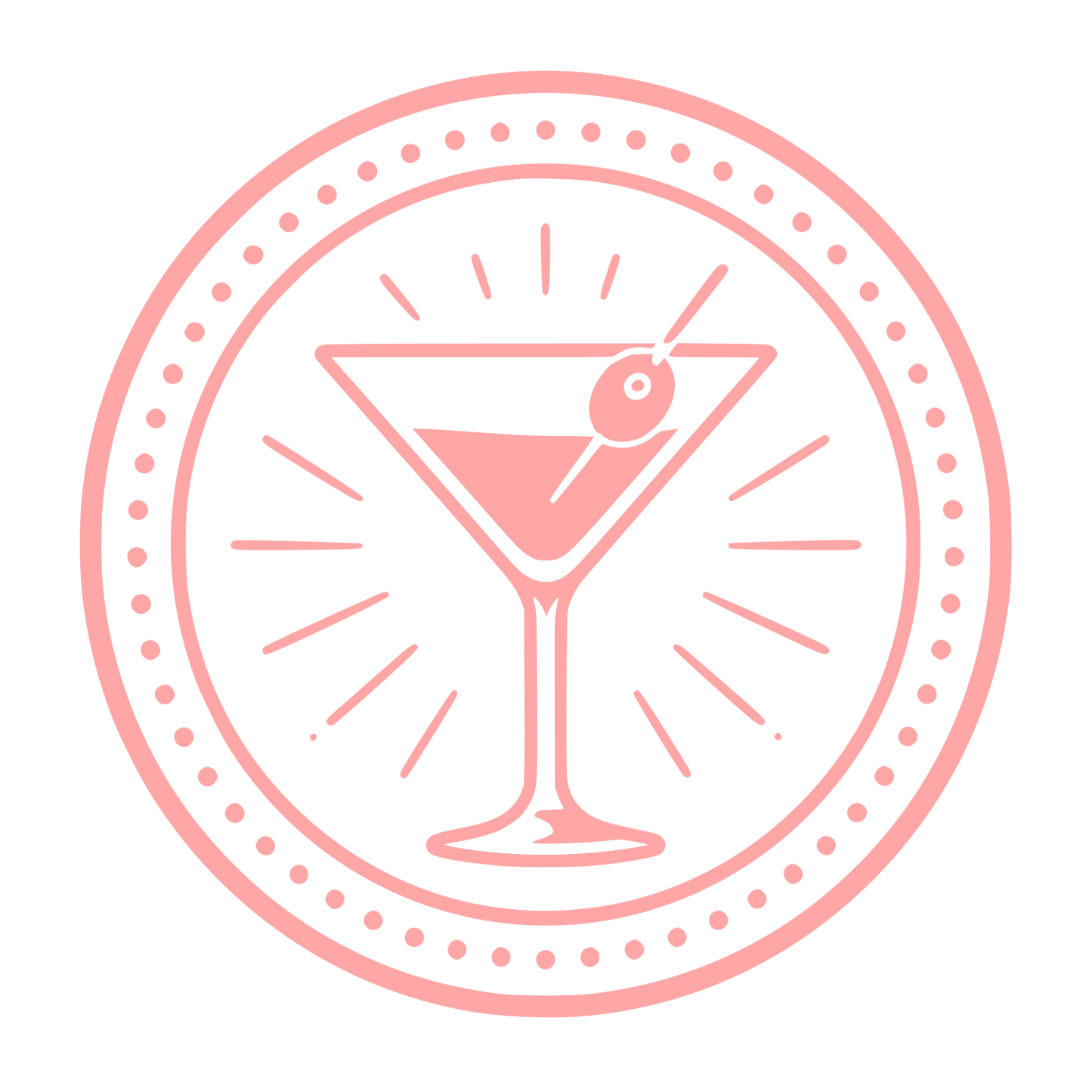 Martini Glass Badge Logo #ffa6a6