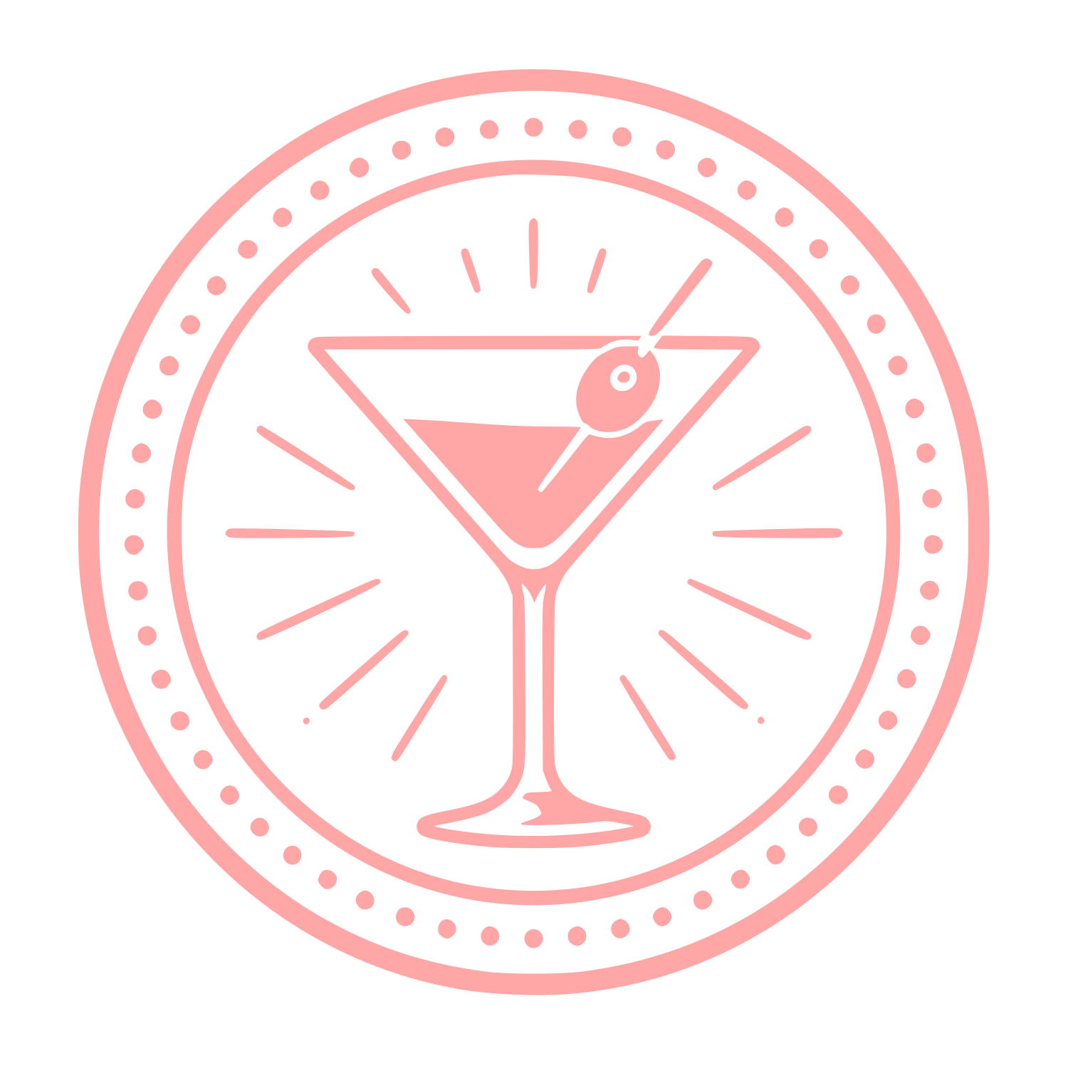 Martini Glass Badge Logo #ffa6a6