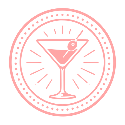 Martini Glass Badge Logo #ffa6a6