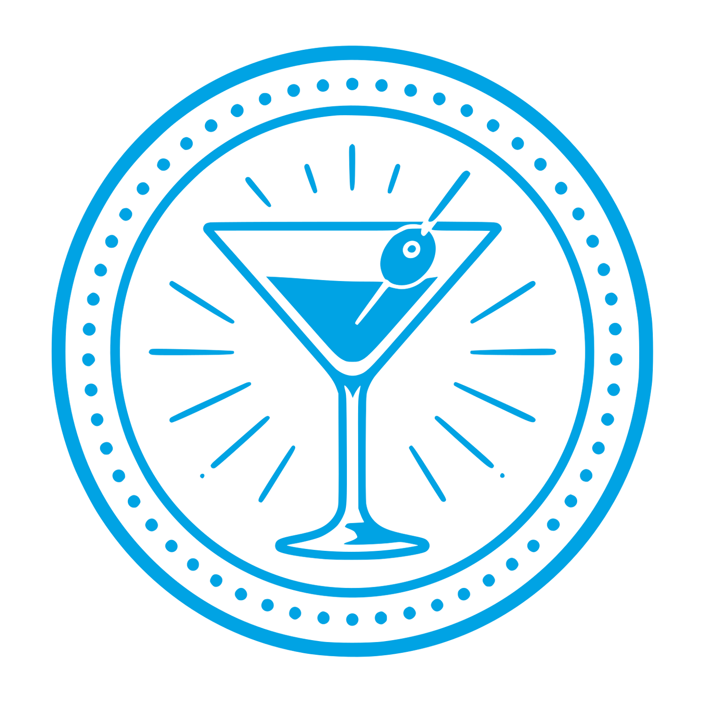 Martini Glass Badge Logo #00a3e4