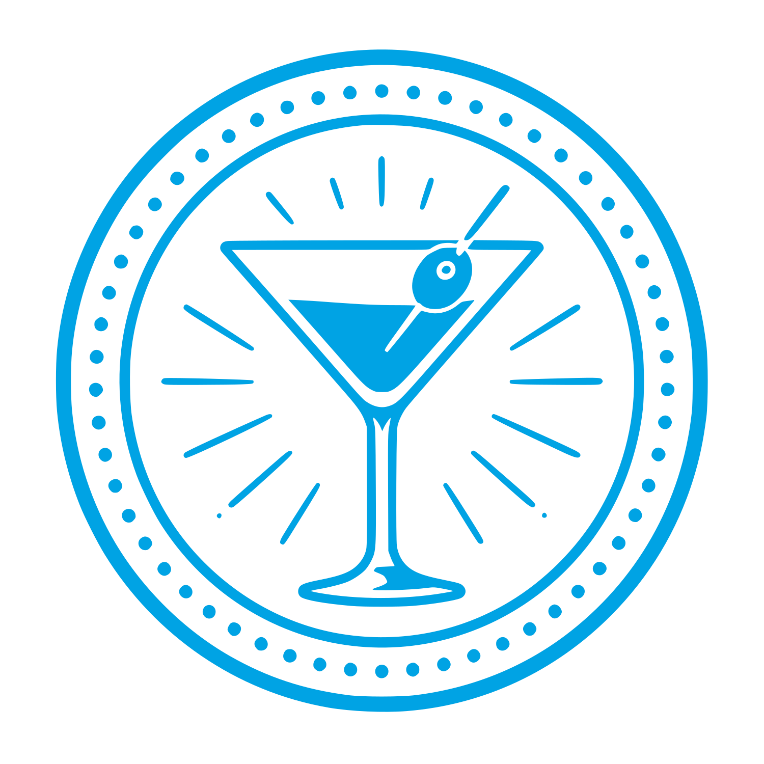 Martini Glass Badge Logo #00a3e4