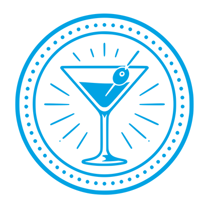 Martini Glass Badge Logo #00a3e4