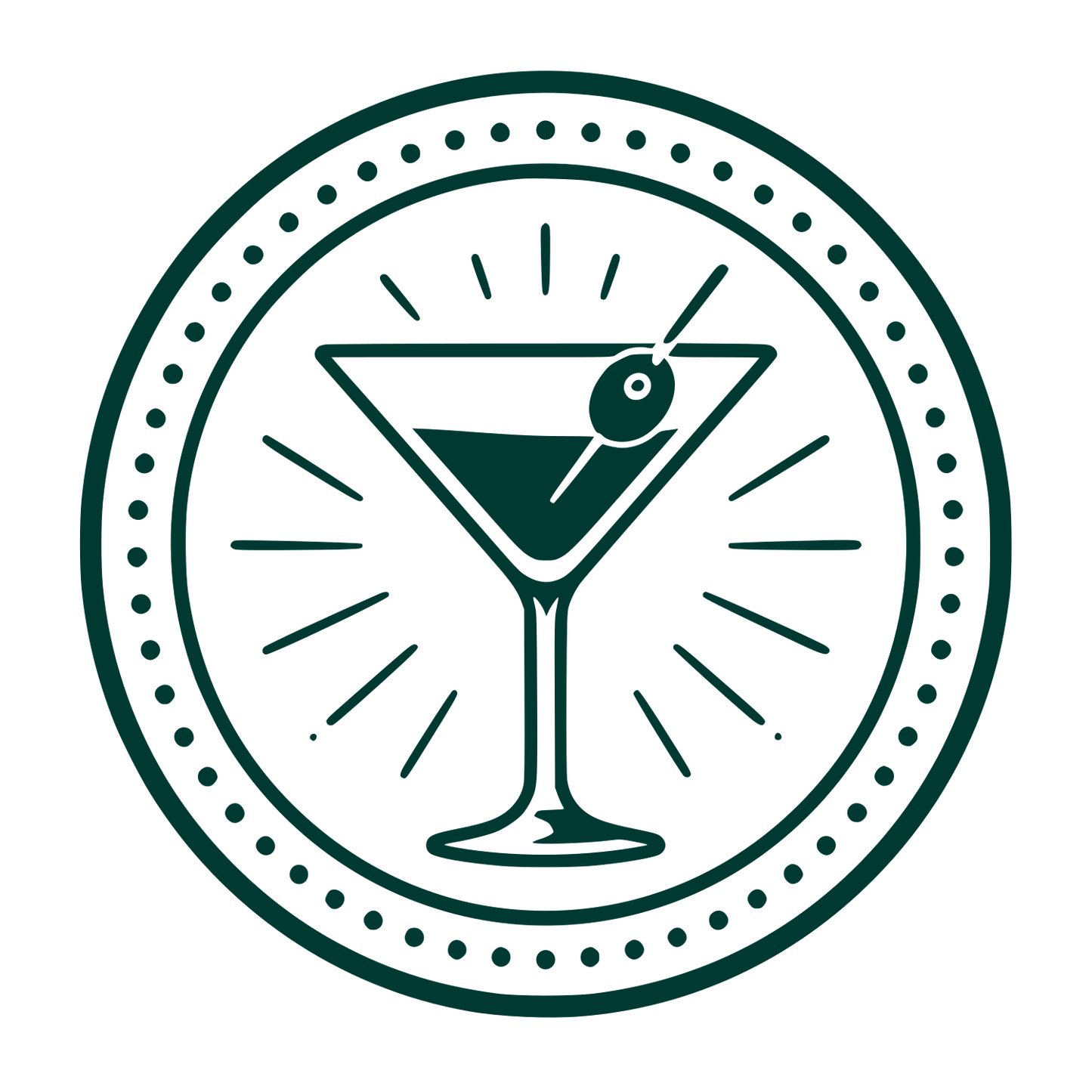 Martini Glass Badge Logo #003932