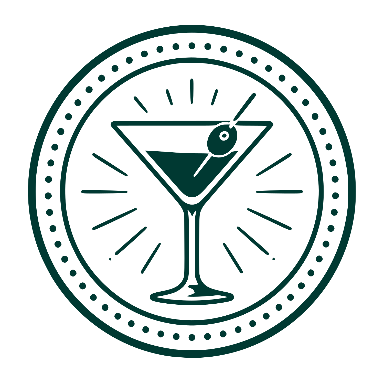 Martini Glass Badge Logo #003932