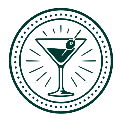 Martini Glass Badge Logo #003932