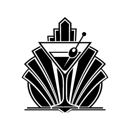 Art Deco Martini Glass Logo