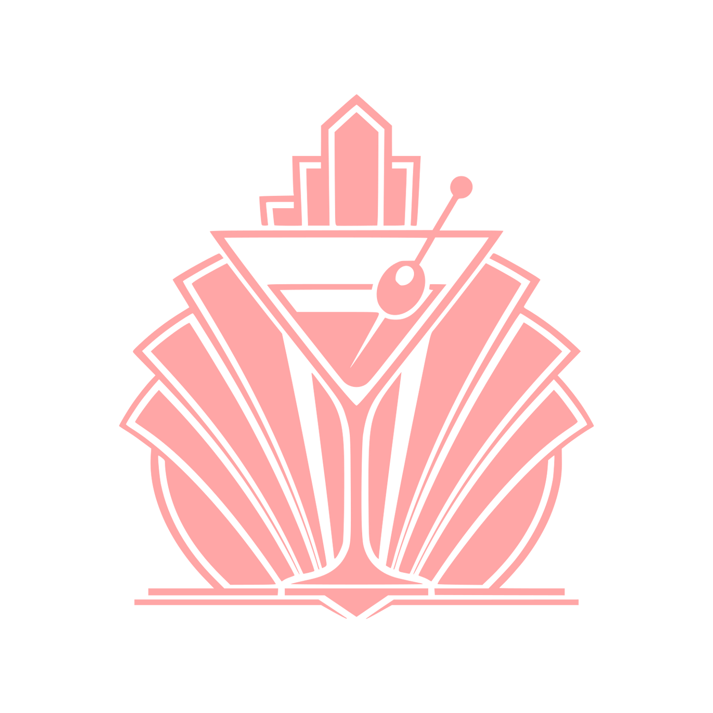 Art Deco Martini Glass Logo #ffa6a6
