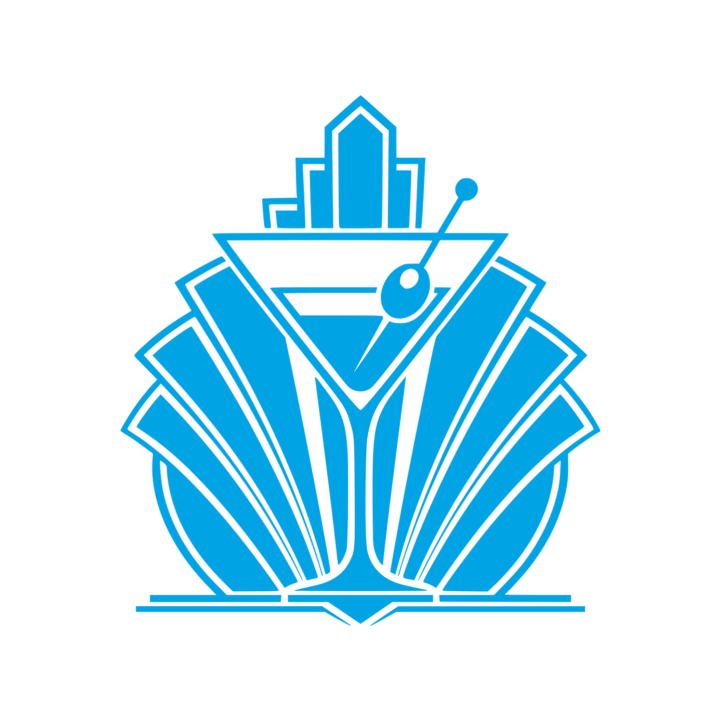 Art Deco Martini Glass Logo #00a3e4