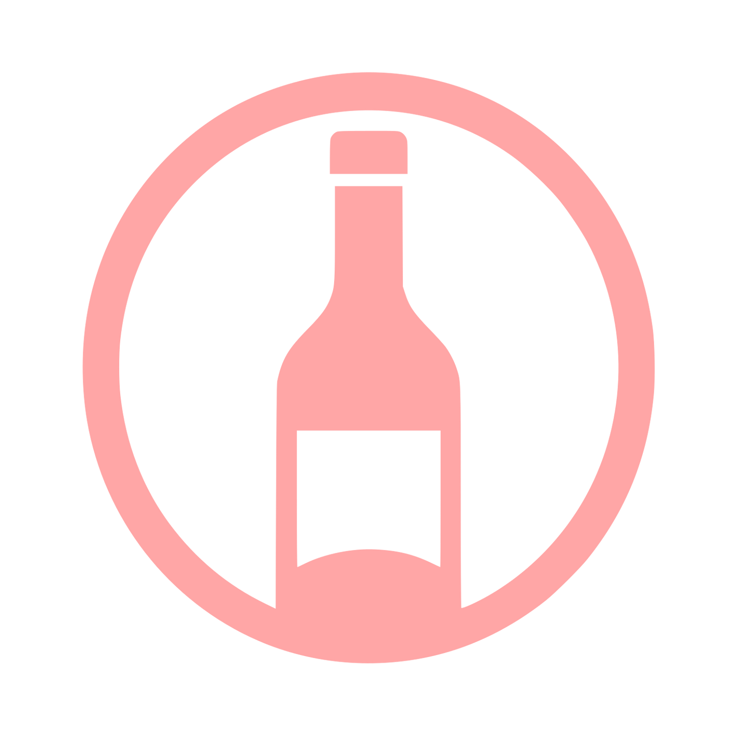 Wine Bottle Circle Logo #ffa6a6