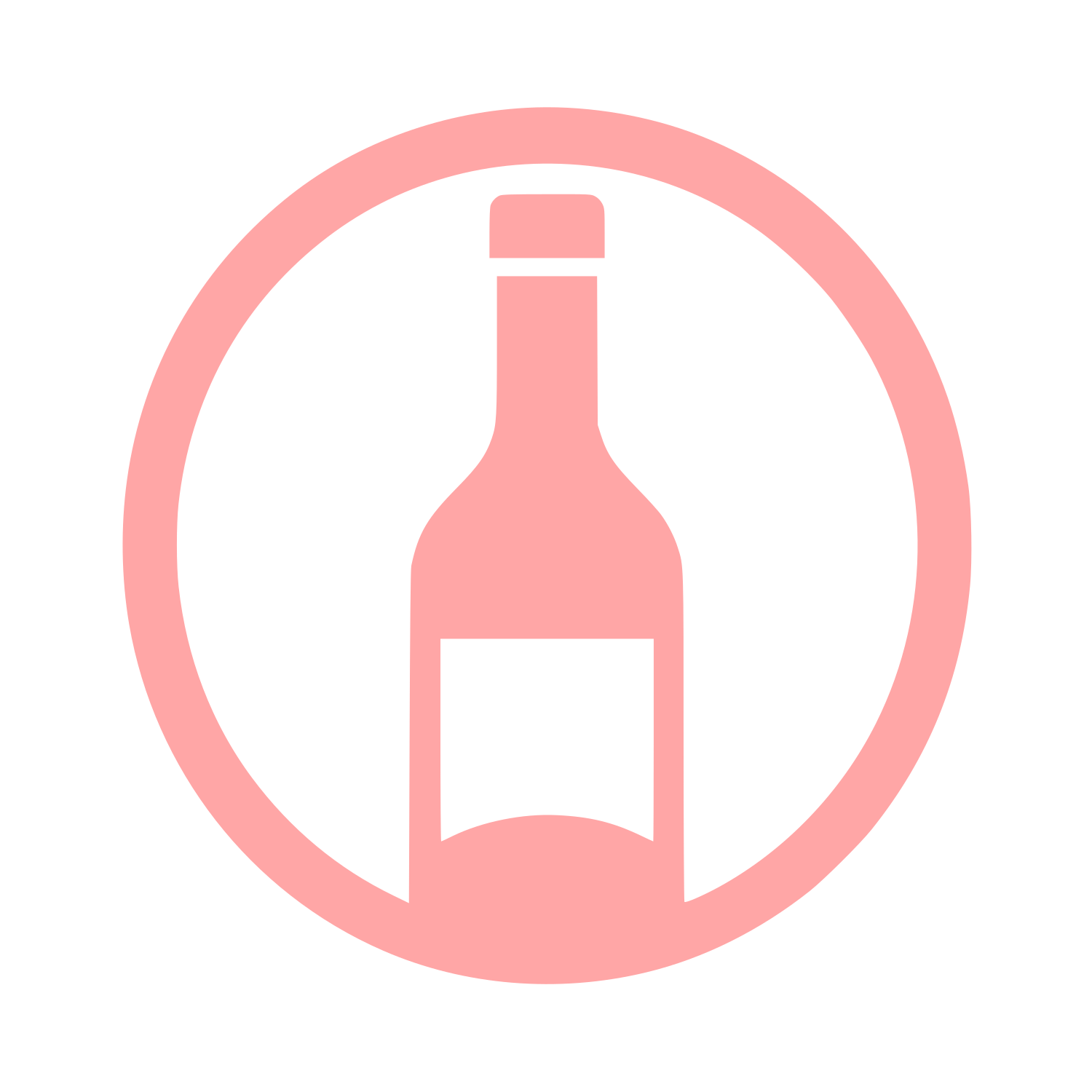 Wine Bottle Circle Logo #ffa6a6