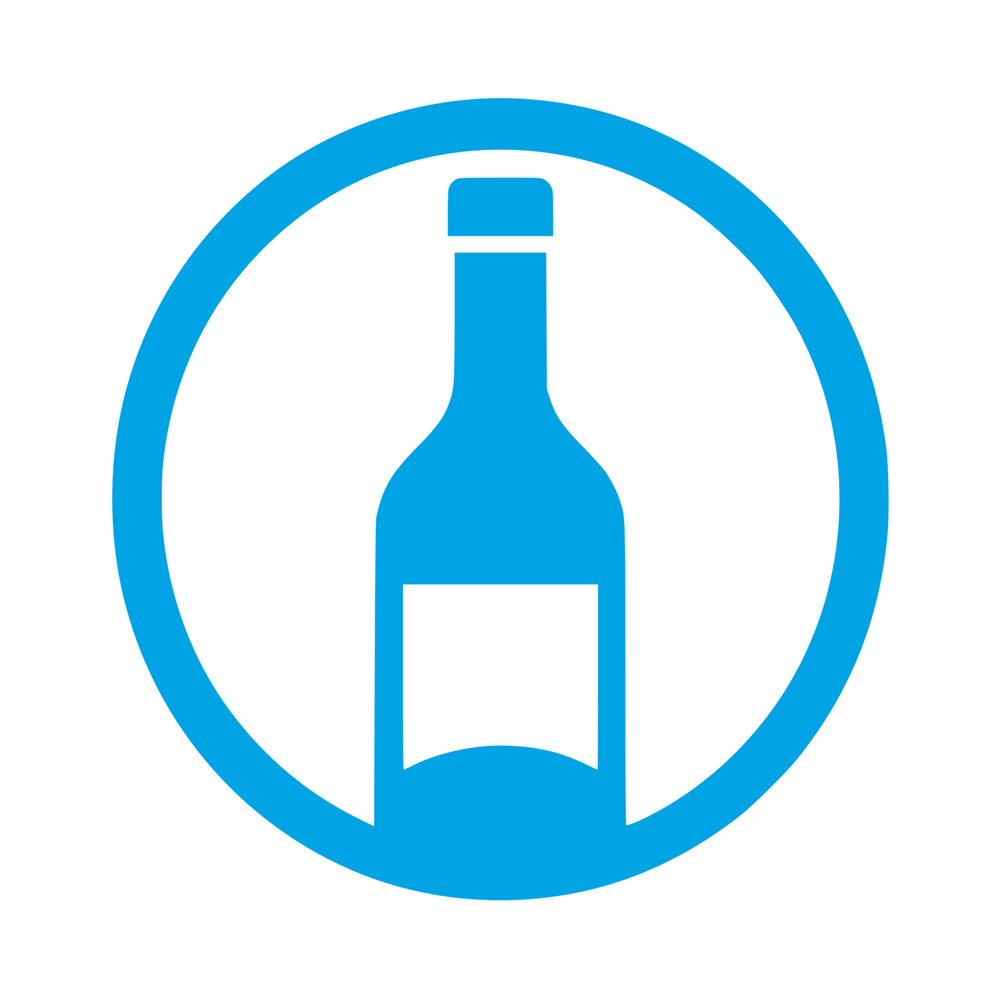 Wine Bottle Circle Logo #00a3e4