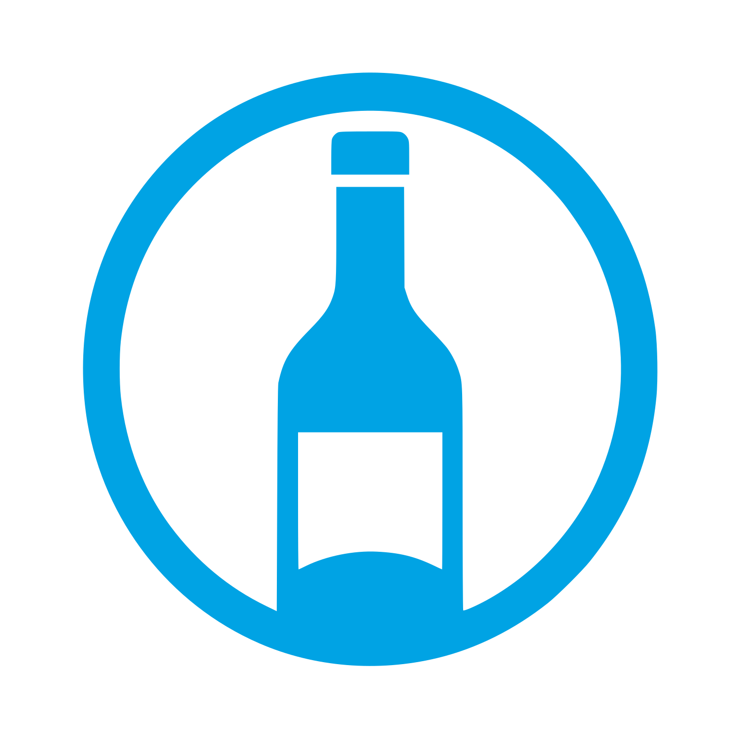 Wine Bottle Circle Logo #00a3e4