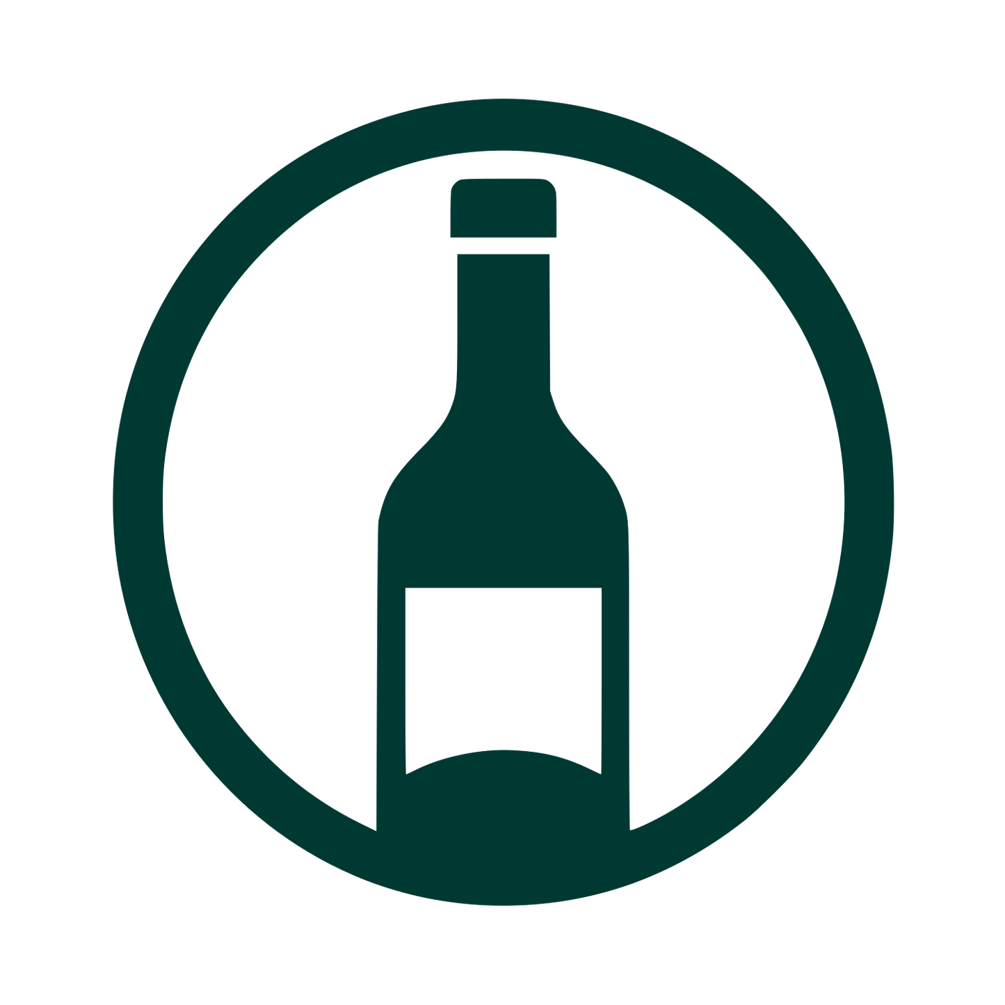 Wine Bottle Circle Logo #003932