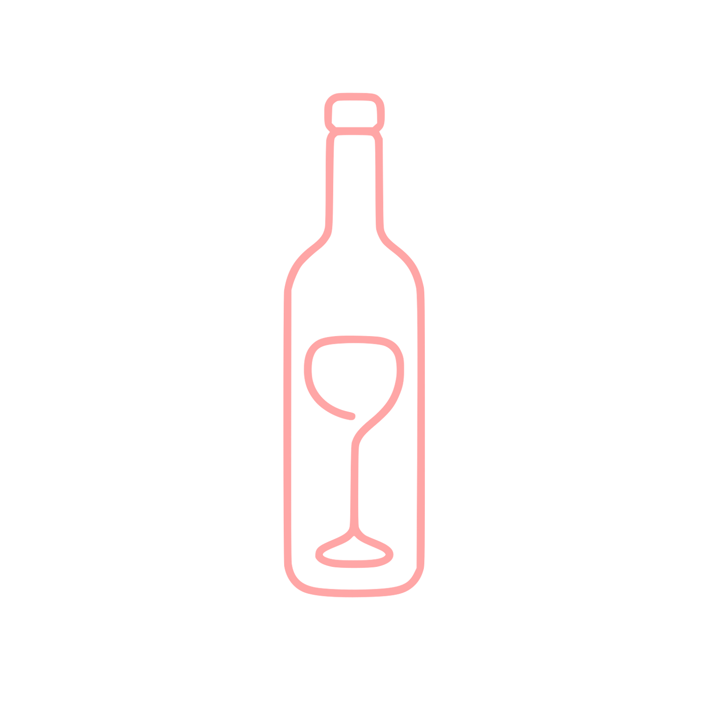 Wine Bottle and Glass Logo #ffa6a6
