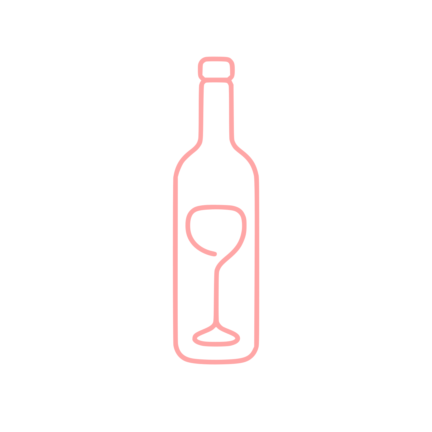 Wine Bottle and Glass Logo #ffa6a6