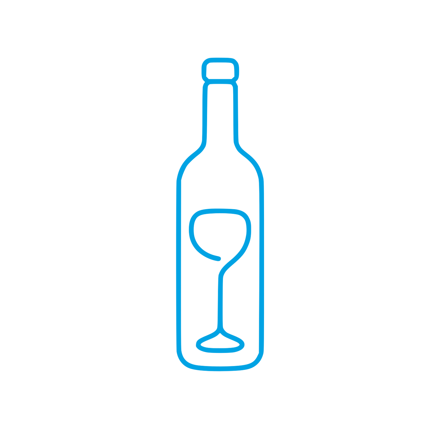 Wine Bottle and Glass Logo #00a3e4