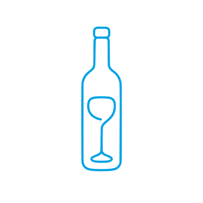 Wine Bottle and Glass Logo #00a3e4
