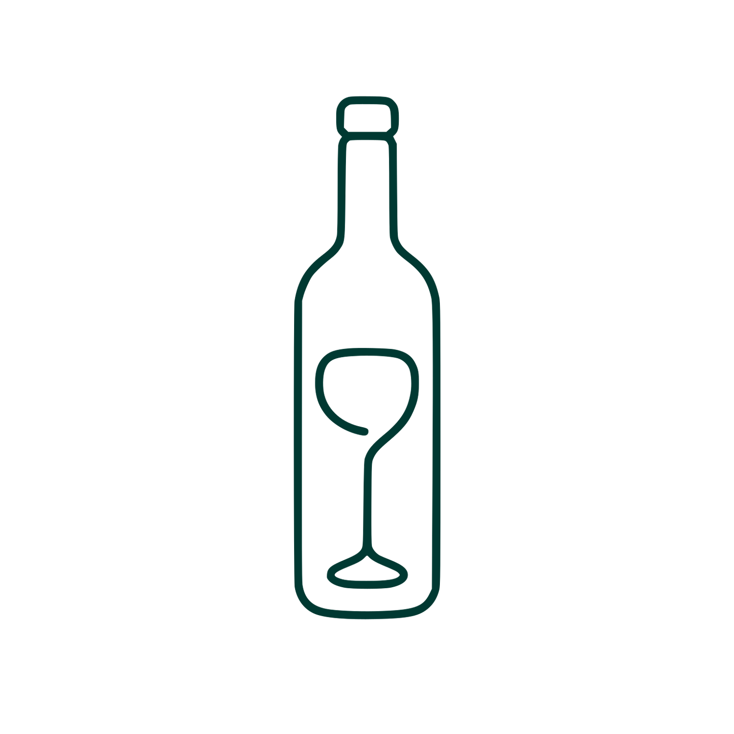 Wine Bottle and Glass Logo #003932