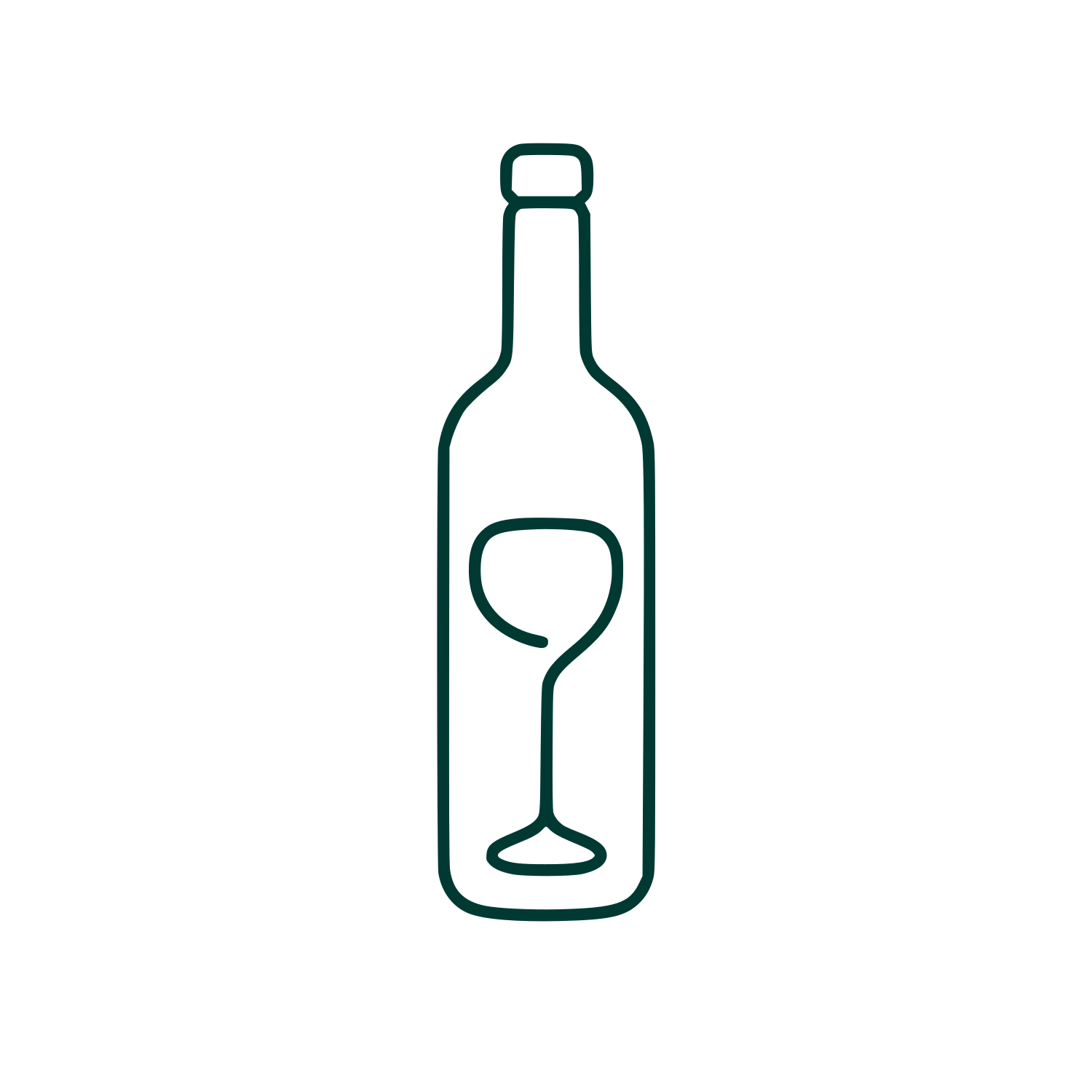 Wine Bottle and Glass Logo #003932