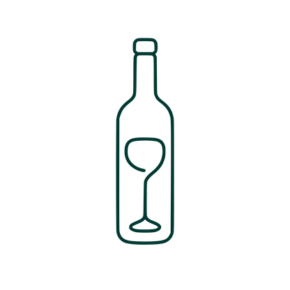Wine Bottle and Glass Logo #003932