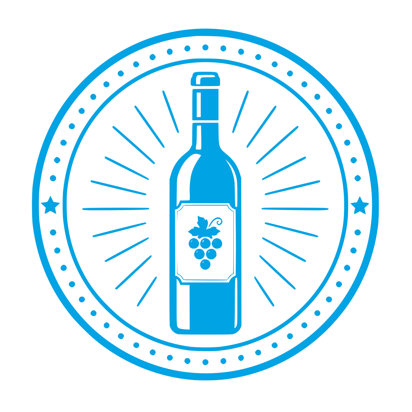 Wine Bottle Badge Logo #00a3e4