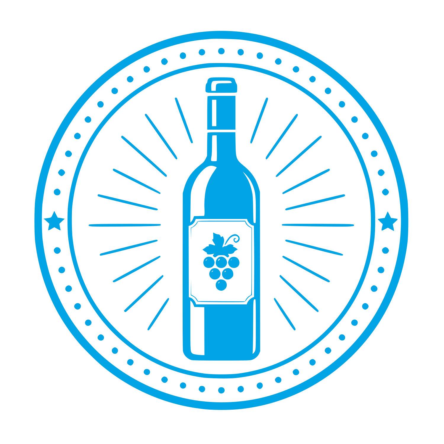 Wine Bottle Badge Logo #00a3e4