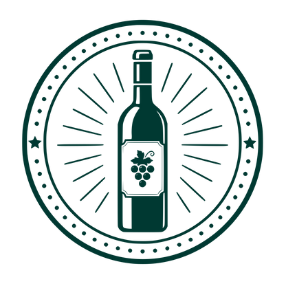 Wine Bottle Badge Logo #003932