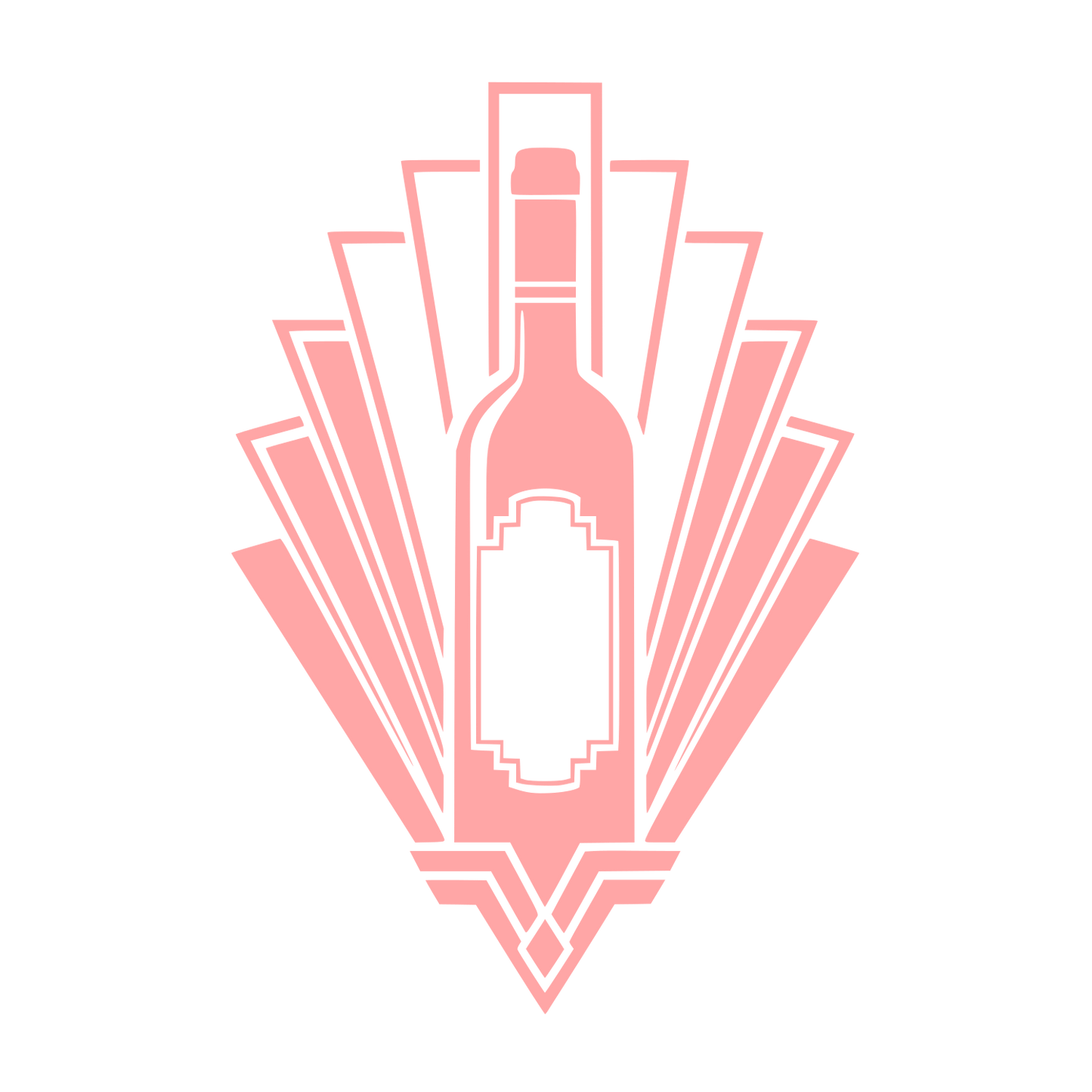 Art Deco Wine Bottle Logo #ffa6a6