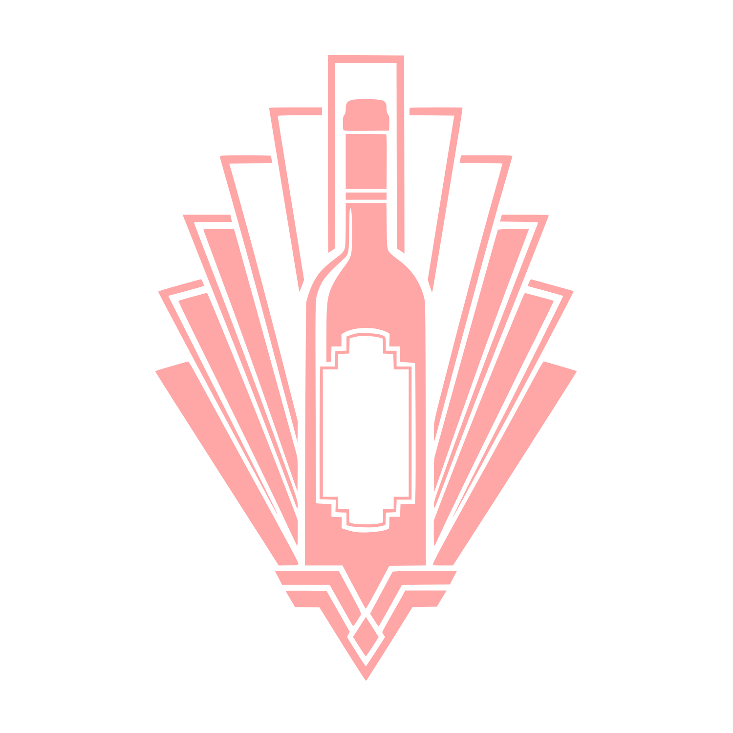 Art Deco Wine Bottle Logo #ffa6a6
