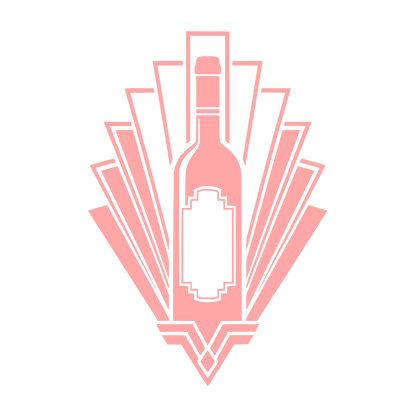 Art Deco Wine Bottle Logo #ffa6a6