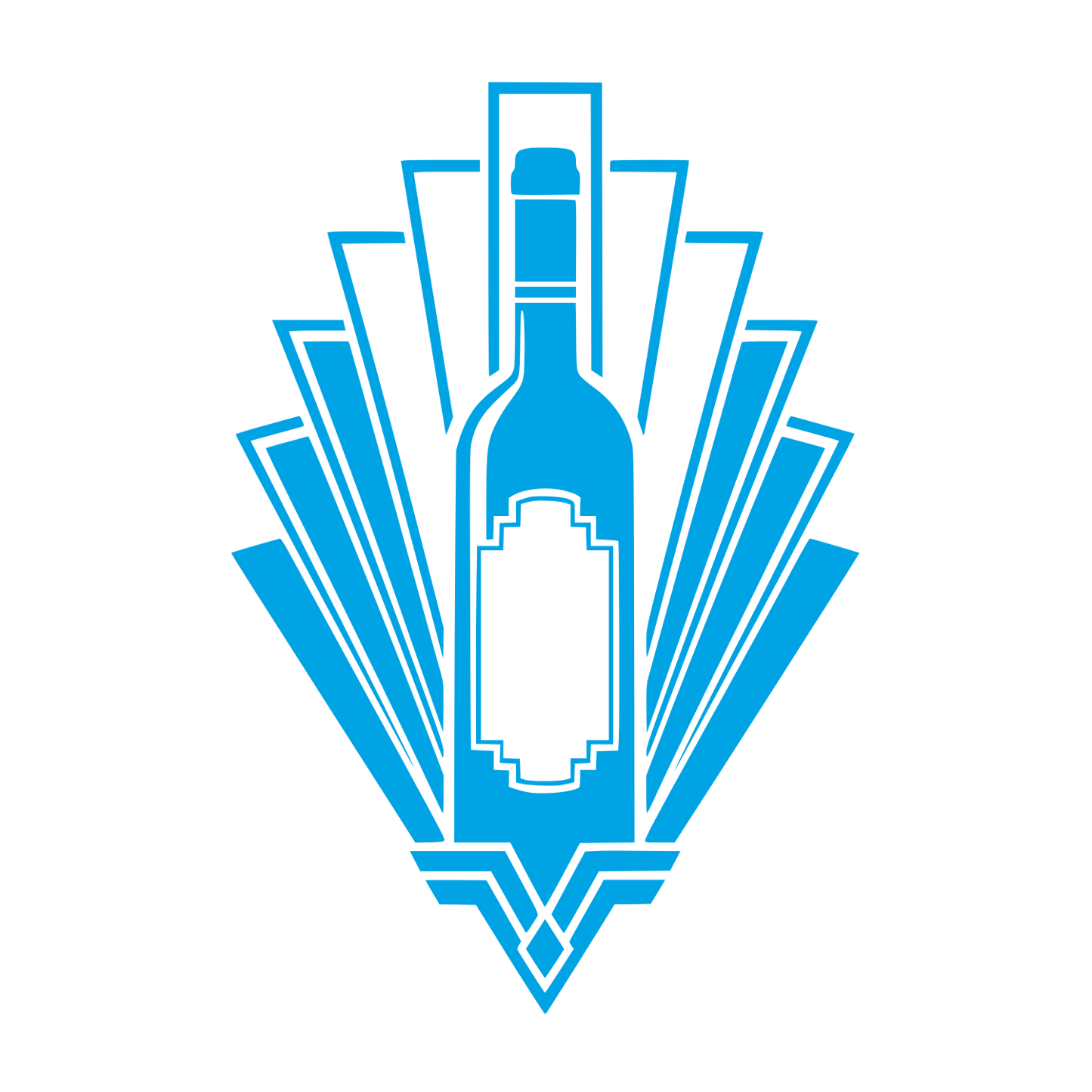 Art Deco Wine Bottle Logo #00a3e4