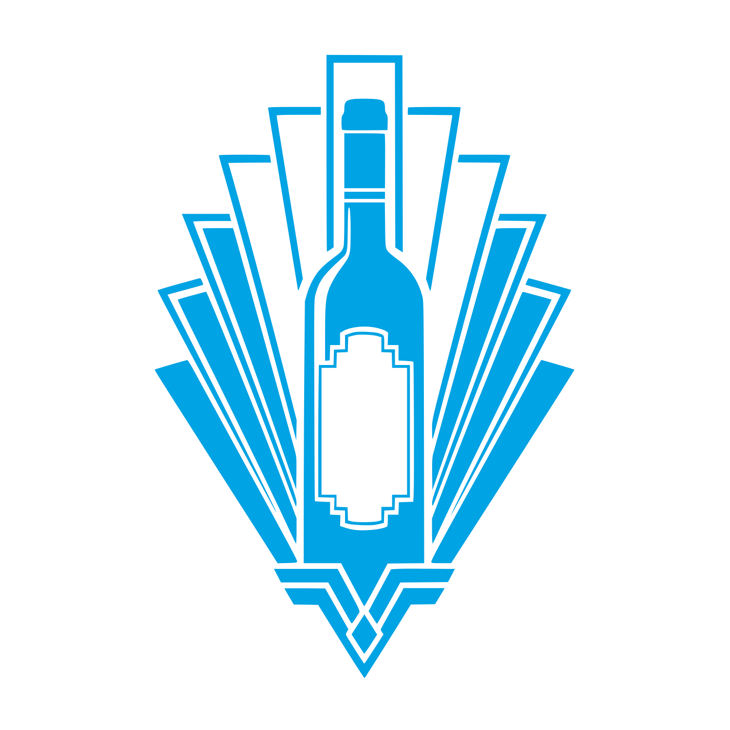 Art Deco Wine Bottle Logo #00a3e4