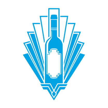 Art Deco Wine Bottle Logo #00a3e4