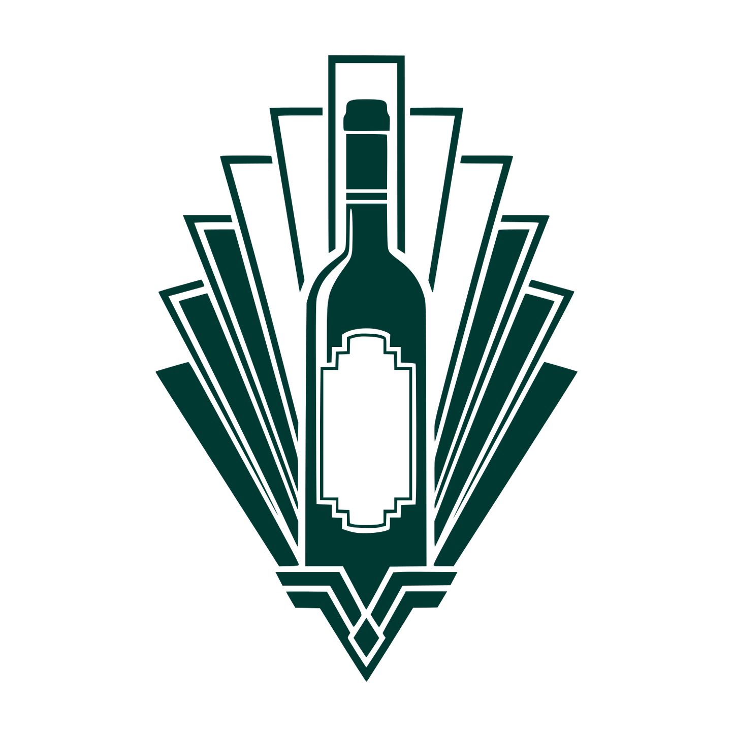 Art Deco Wine Bottle Logo #003932