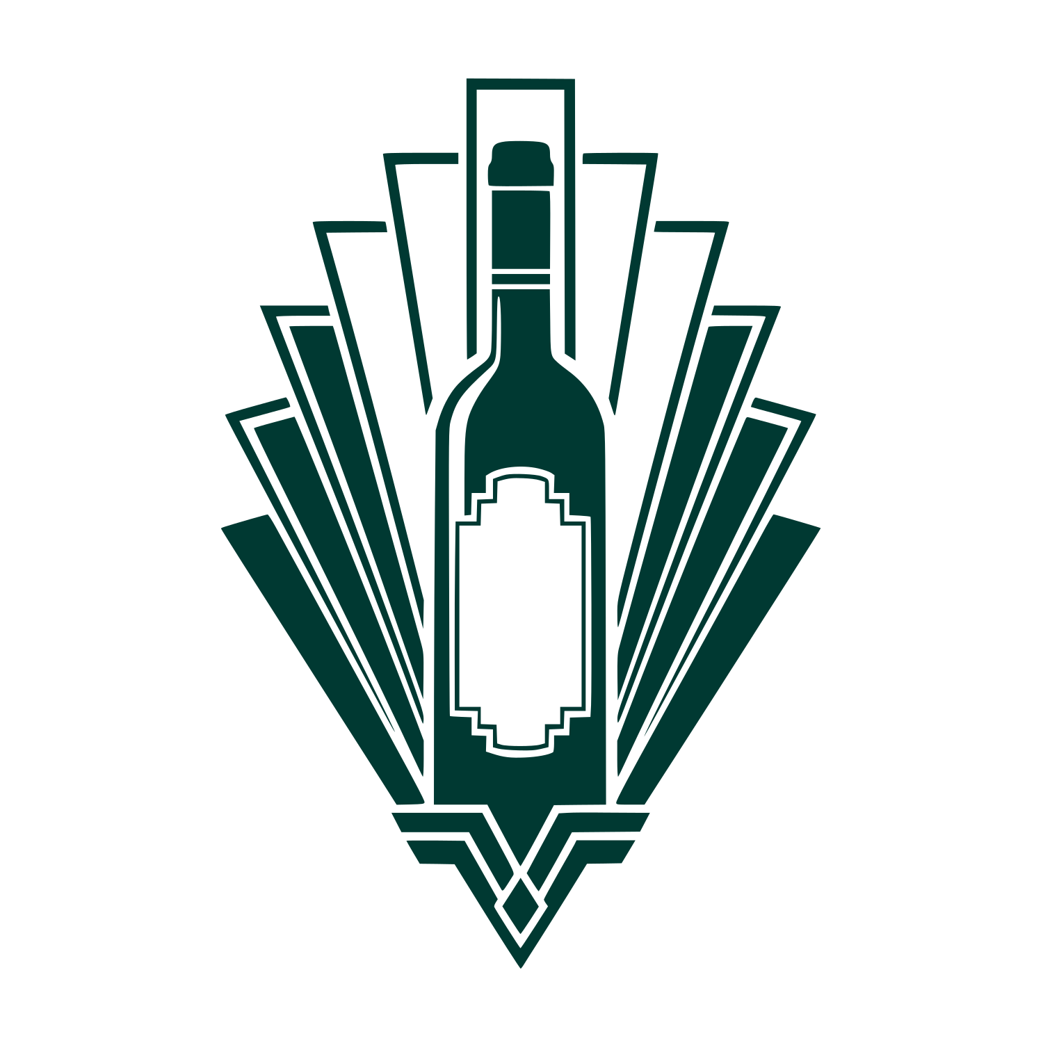 Art Deco Wine Bottle Logo #003932