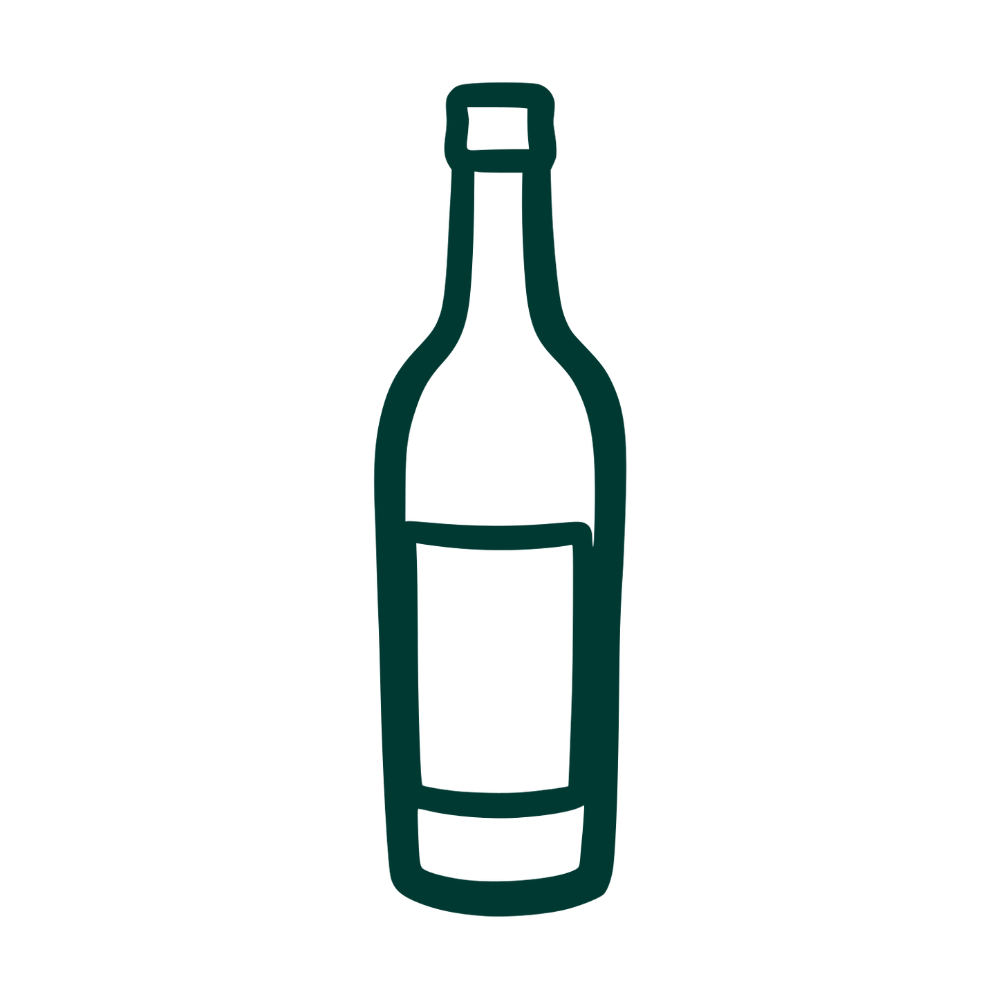 Wine Bottle Outline Logo #003932