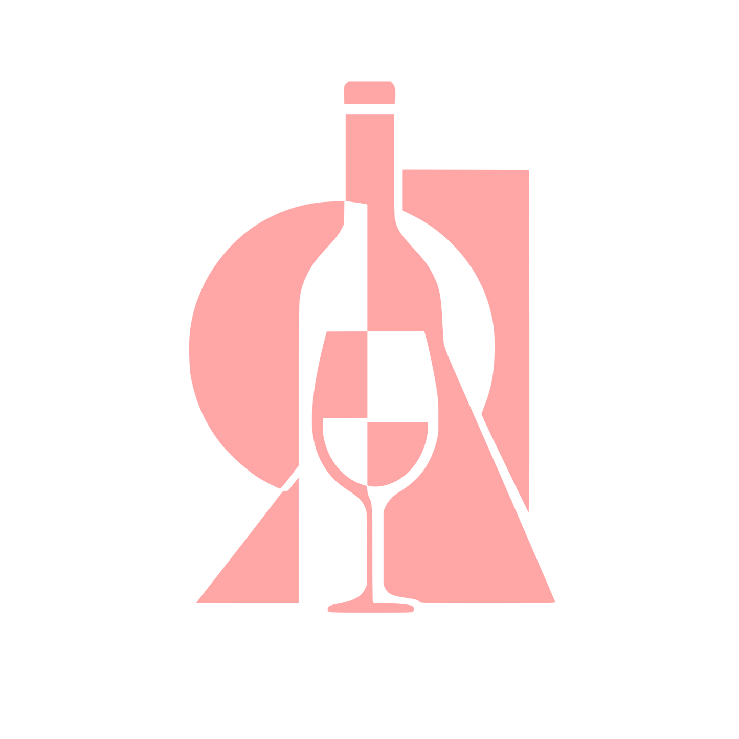 Wine Bottle and Glass Logo #ffa6a6